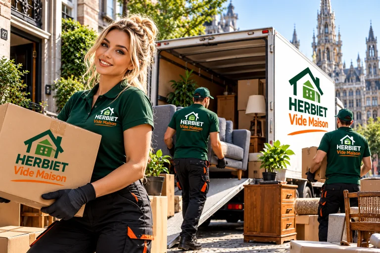 Vide maison à Bruxelles : équipe Herbiet en intervention, débarras de meubles et déménagement